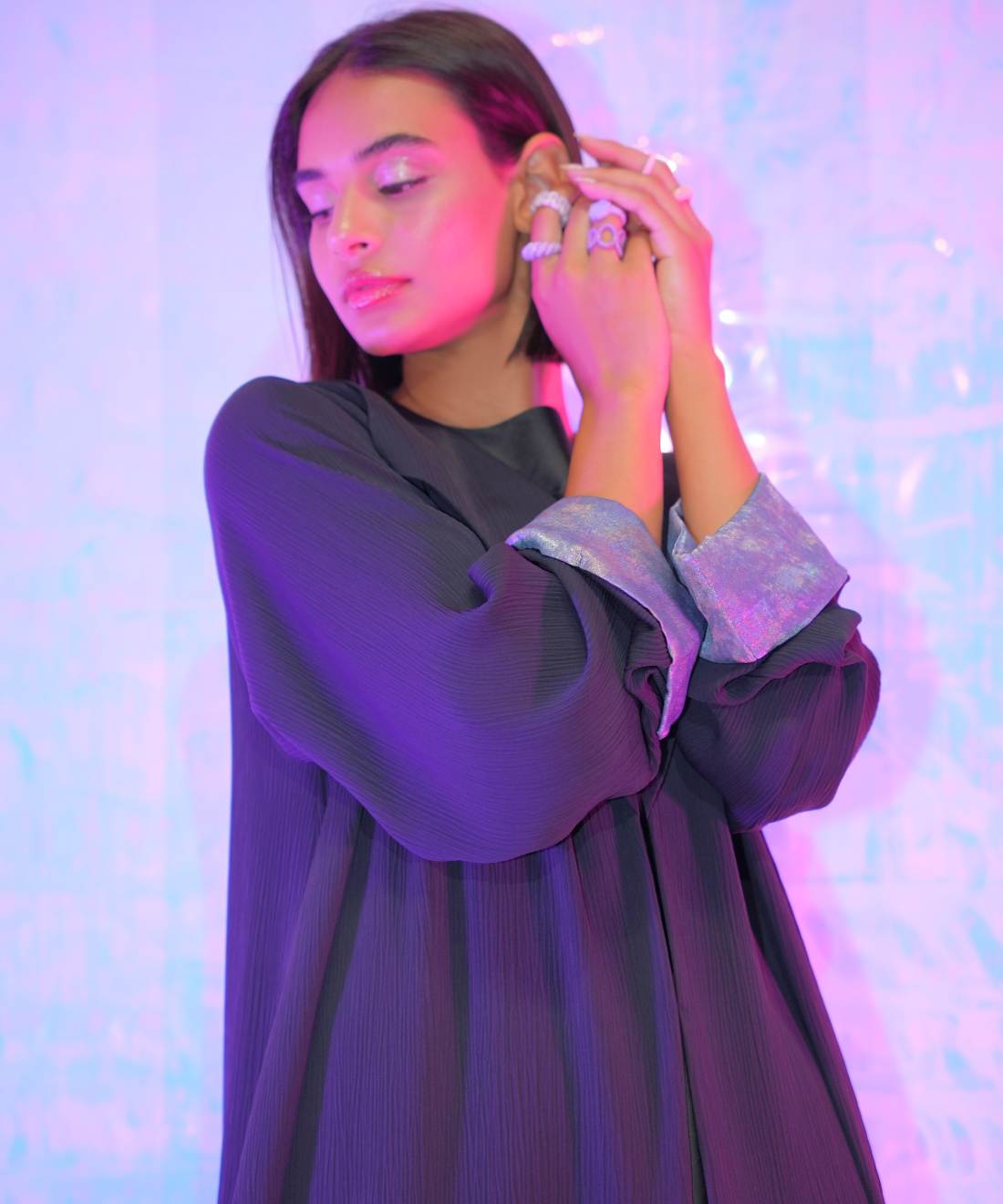 The Blue Shimmery Abaya