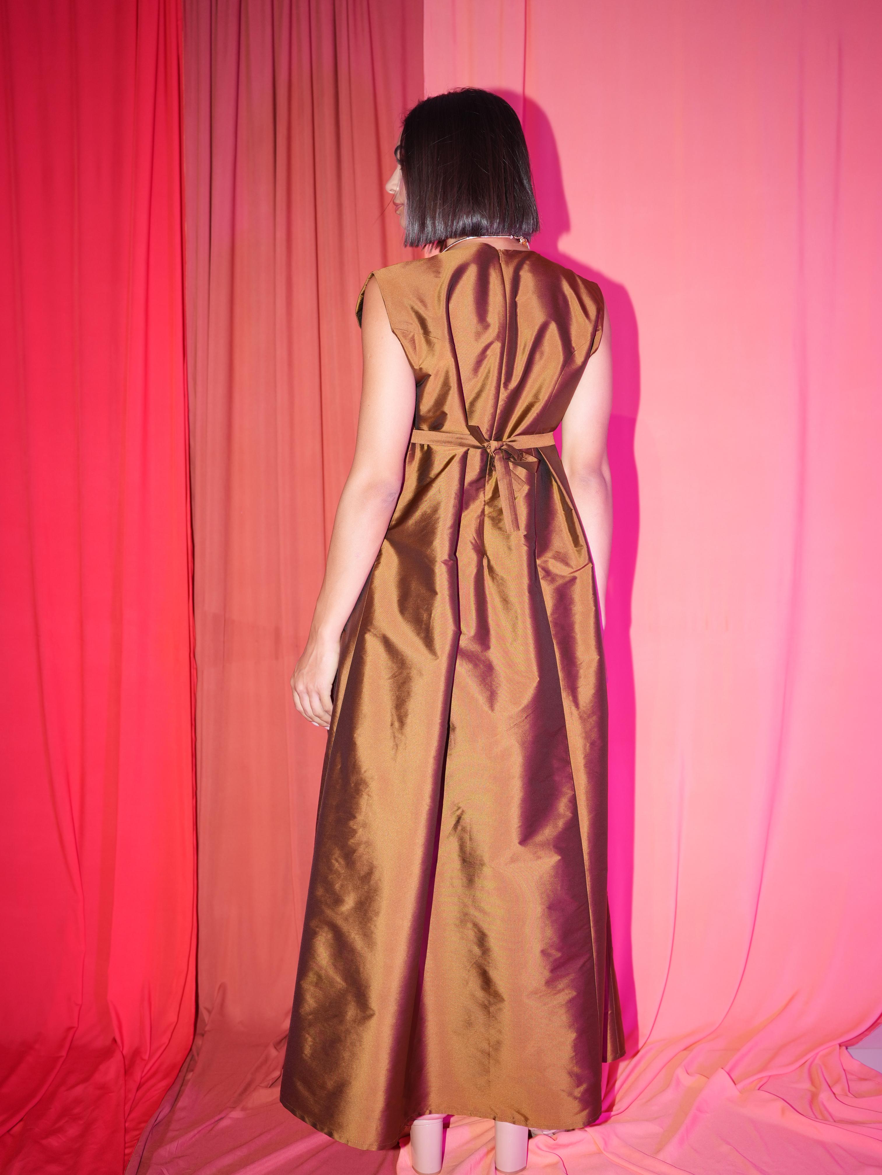 The Brown Pleats Dress