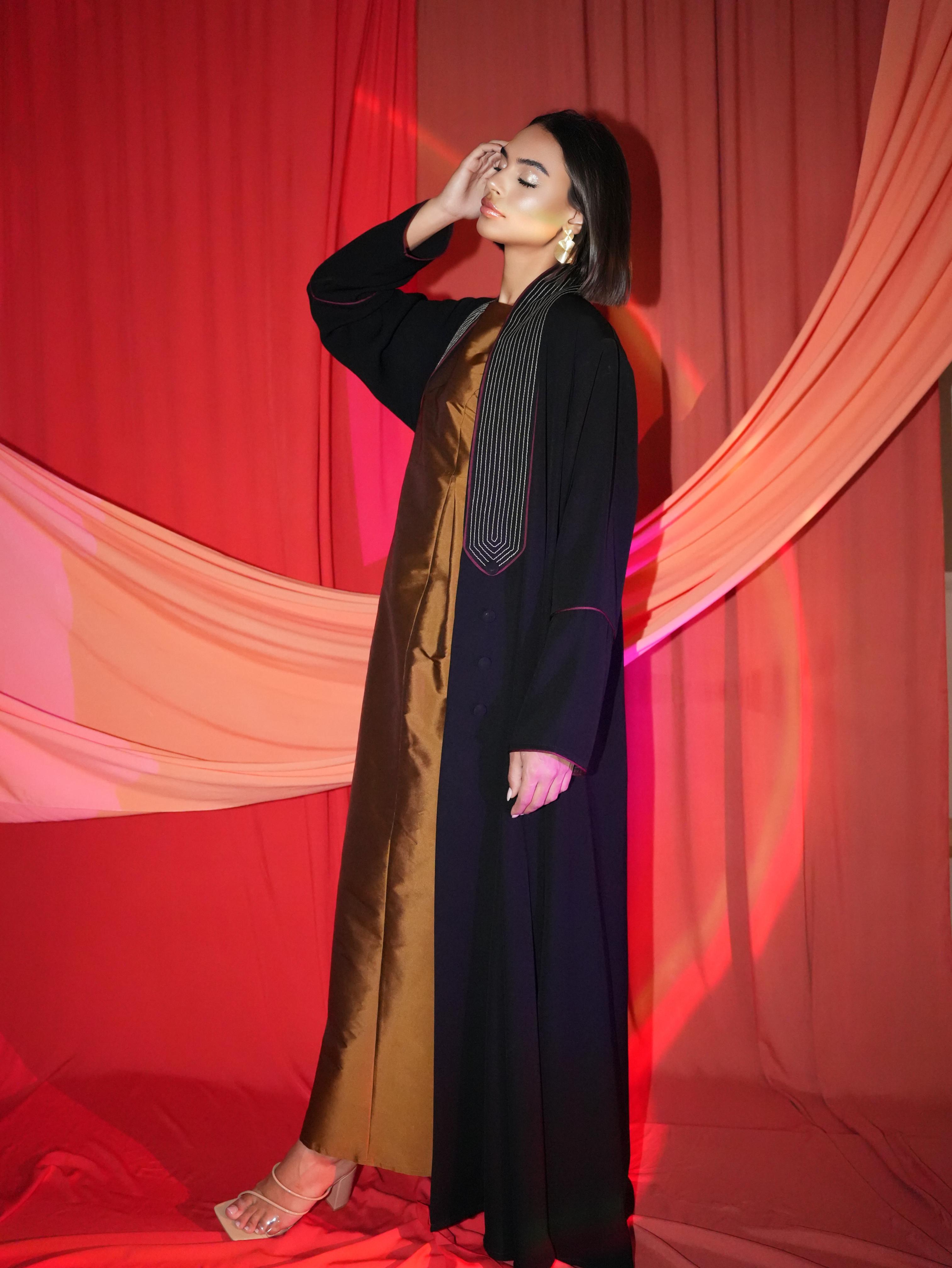 The Ruby Lined Abaya