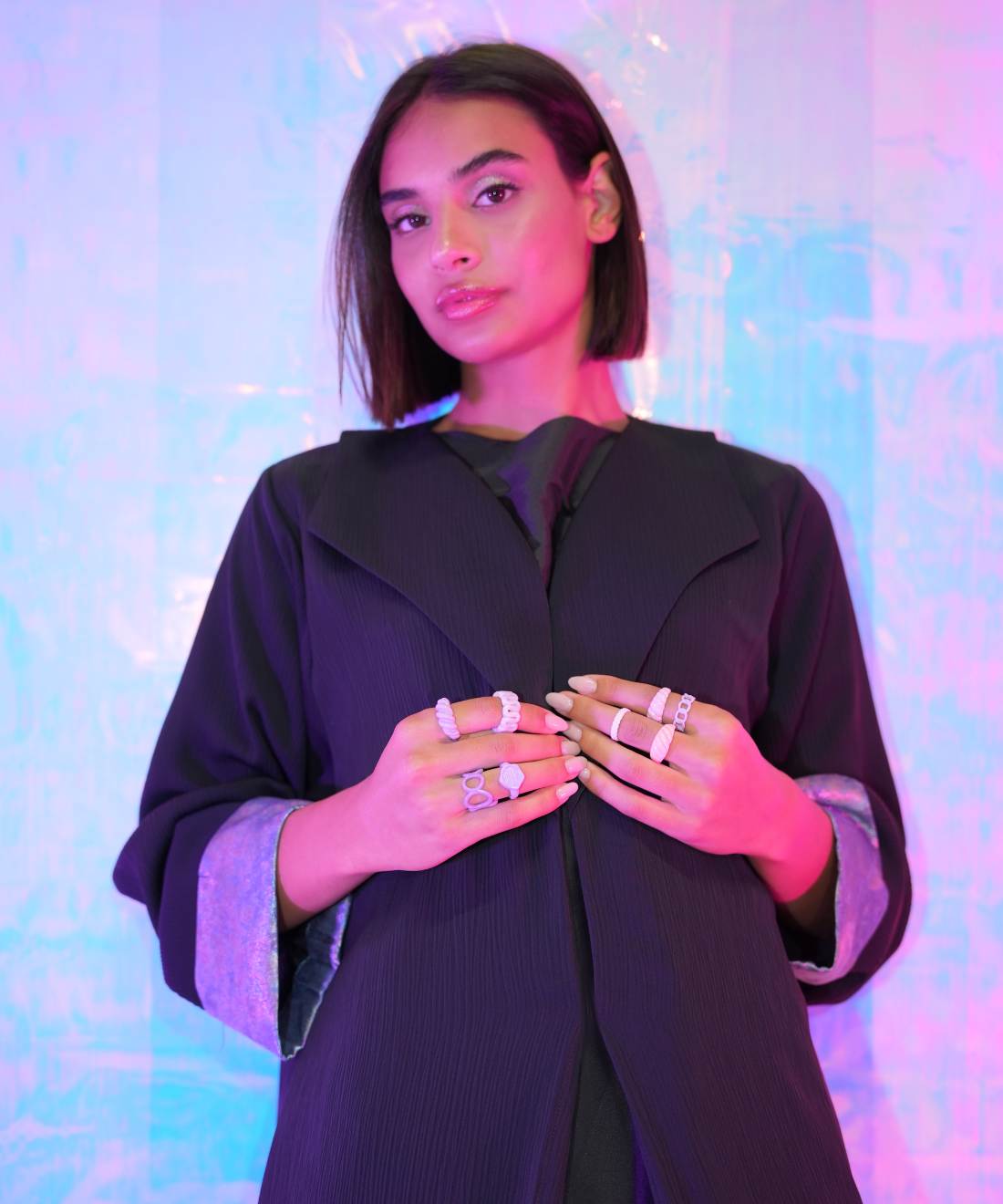 The Blue Shimmery Abaya